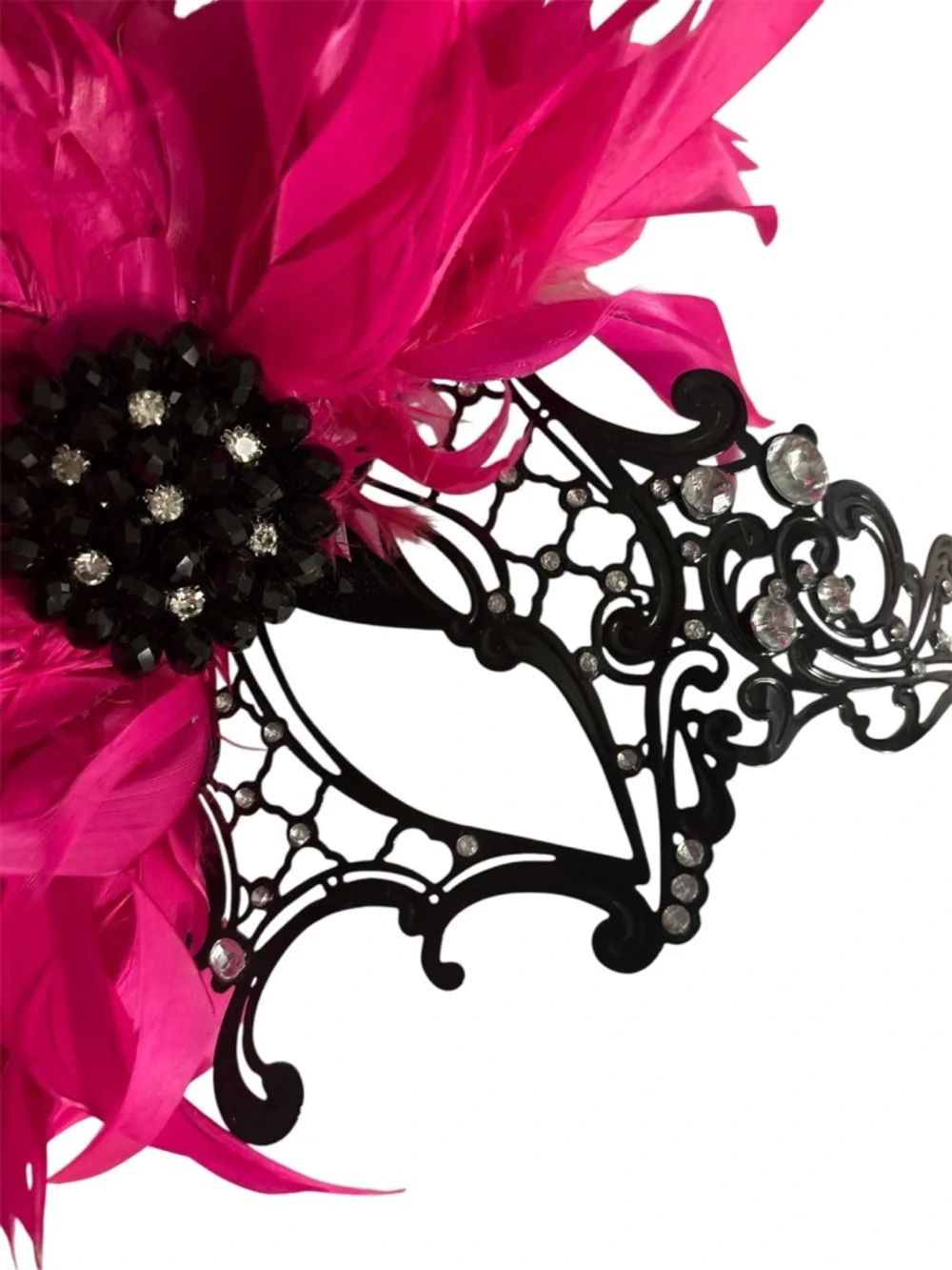 Custom Made Head Dress NY Pink Feather Embellished Masquerade Mask Dora Marra